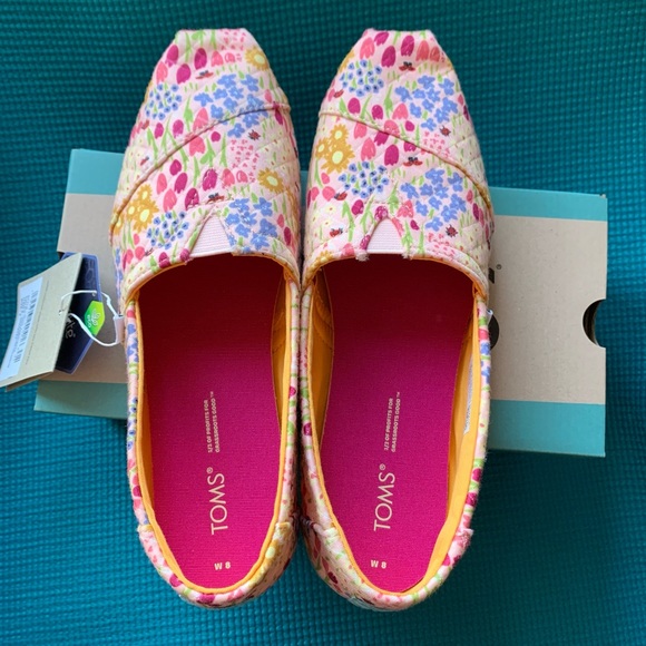 TOMS Alpargata Parfait Pink Repreve Flower Fields Quilted Knit - Picture 12 of 13